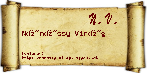 Nánássy Virág névjegykártya